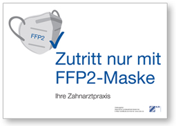 Plakat „Zutritt nur mit FFP2-Maske”