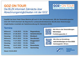 GOZ ON TOUR: Übersicht