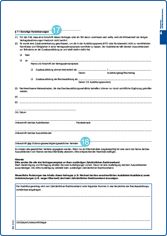 Musterausbildungsvertrag Bayerische Landeszahnarztekammer