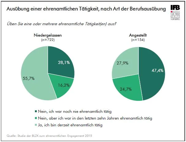 Grafik Ausübung eines Ehrenamts, nach Art der Berufsausübung