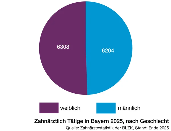 Zahnärztlich Tätige in Bayern, Kreisdiagramm