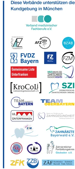 Logos der Verbände, die die Kundgebung unterstützen